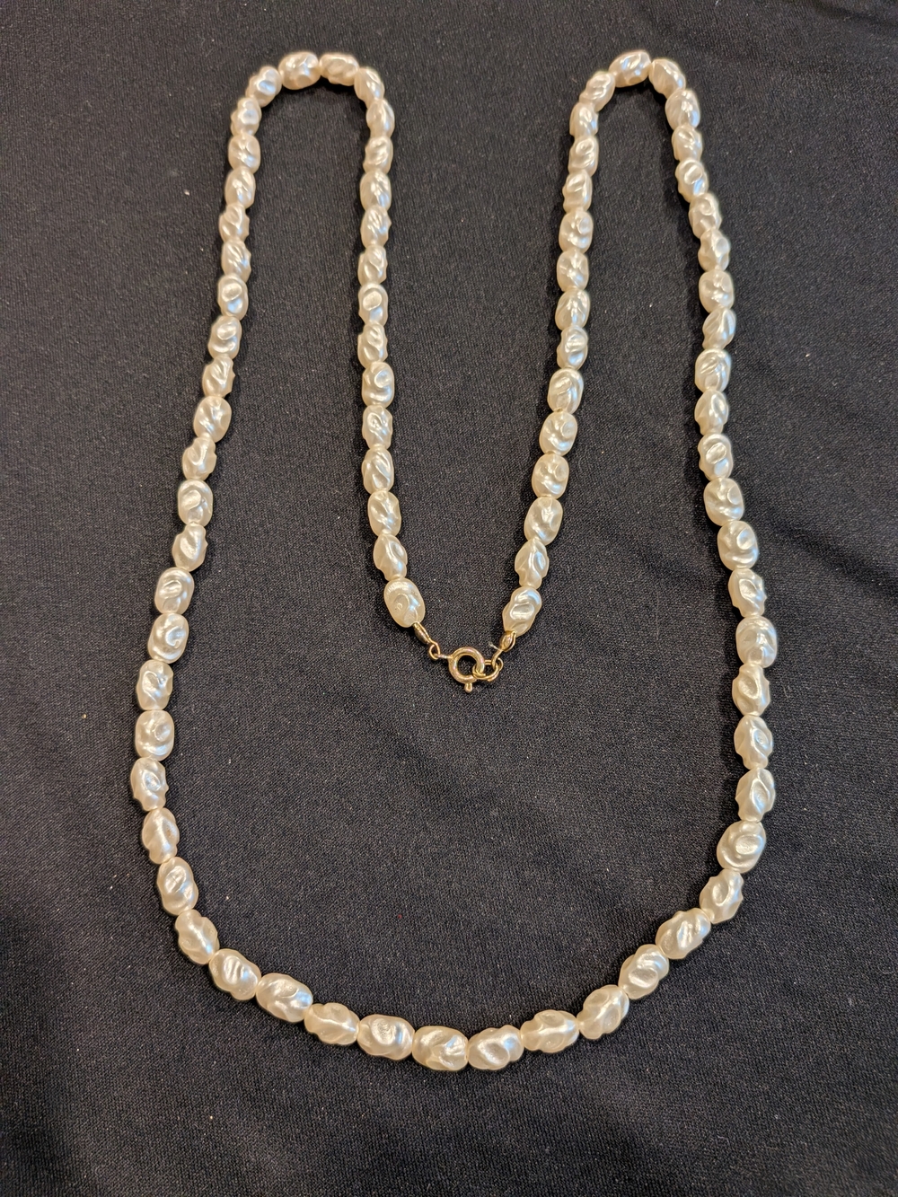 Cultured Baroque Pearl Necklace in Ivory  15"